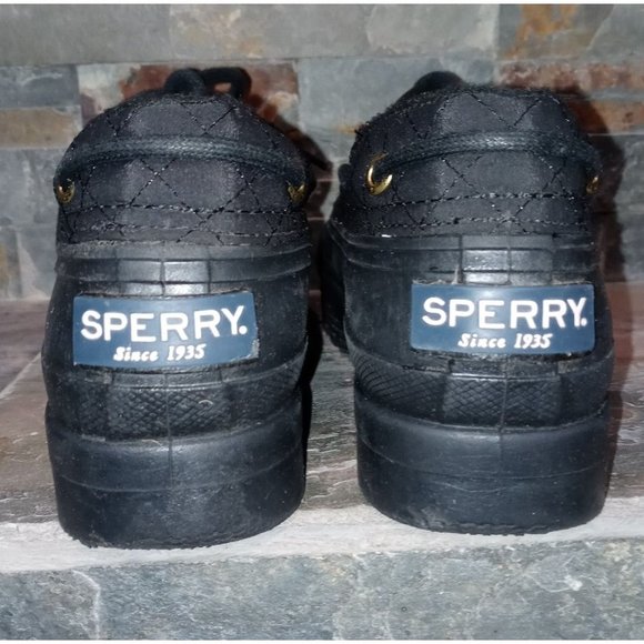 SPERRY Top Sider Black Rubber Duckling Women's STS97711 Shoes 7 Waterproof - Picture 3 of 9